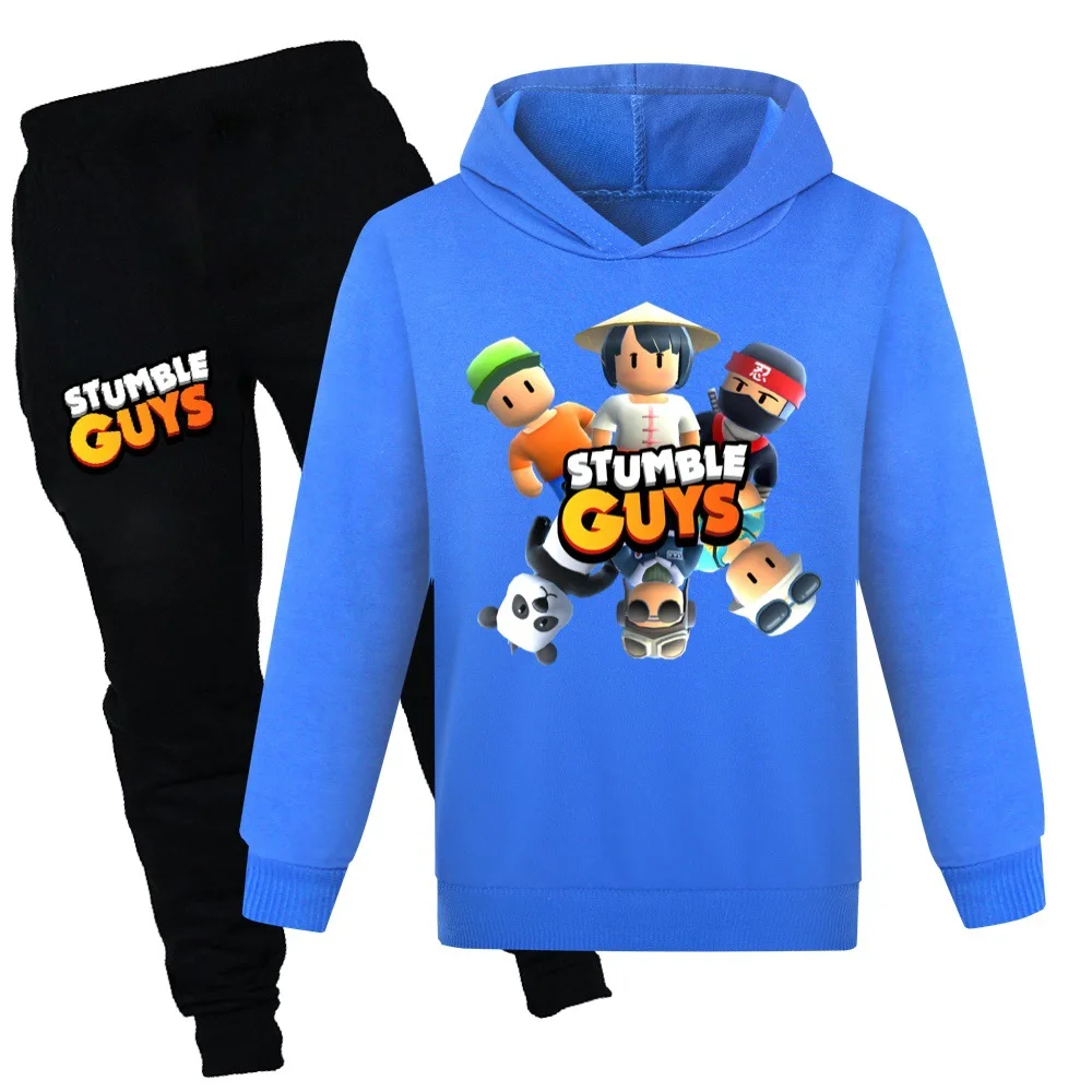 

New Autumn Games Stumble Guys Tracksuit Boy Cartoon Clothing Children's Clothing Hooded StumbleGuys For Baby Boys Outfits Sets