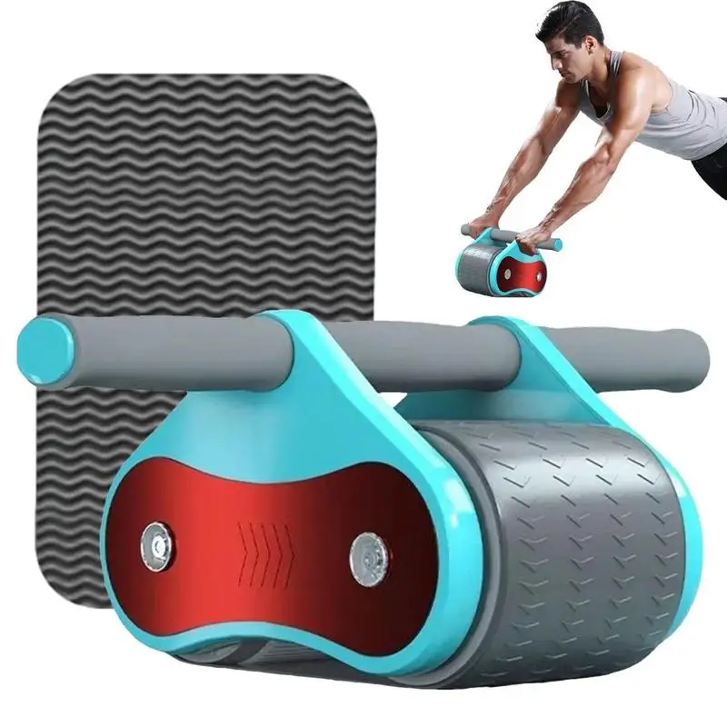 

Автоматическое роликовое колесо Ab, двойное колесо Ab, роликовое оборудование для упражнений, тренажер для фитнеса со съемной ручкой и наколенником