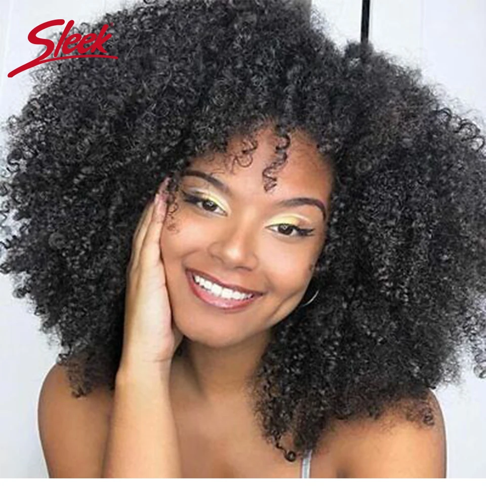 

Sleek Natural Black Afro Kinky Curly Human Hair Wigs Brazilian Highlight P4/27 Remy Hair Bob Wig With Bang 250% Density Remy Wig