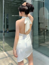 2022 Spring Summer White Sleeveless Backless Dress Female Luxury French Style Elegant Solid Color Bandage Halter Mini Dresses
2022 Spring Summer White Sleeveless Backless Dress Female Luxury French Style Elegant Solid Color Bandage Halter Mini Dresses
