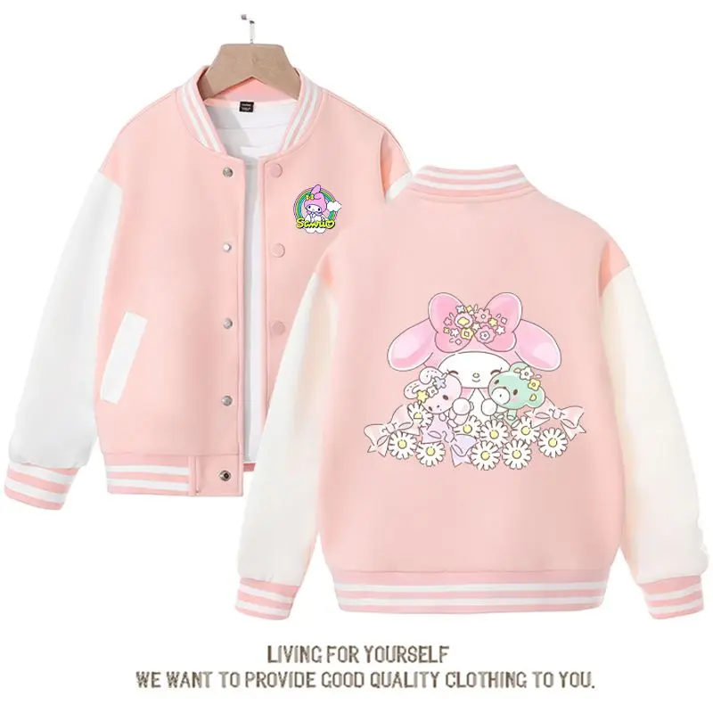 2023 New Autumn Kawaii Sanrio Anime My Melody Kids Coat Baseball Uniform Cute Middle and Big Kids Girls College Trend Sportswear
2023 New Autumn Kawaii Sanrio Anime My Melody Kids Coat Baseball Uniform Cute Middle and Big Kids Girls College Trend Sportswear