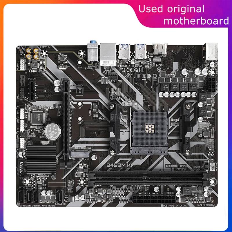 

Used AM4 For AMD B450 B450M-K Computer Motherboard PCI-E3.0 USB3.0 SATA3 AM4 DDR4 128G Desktop Mainboard