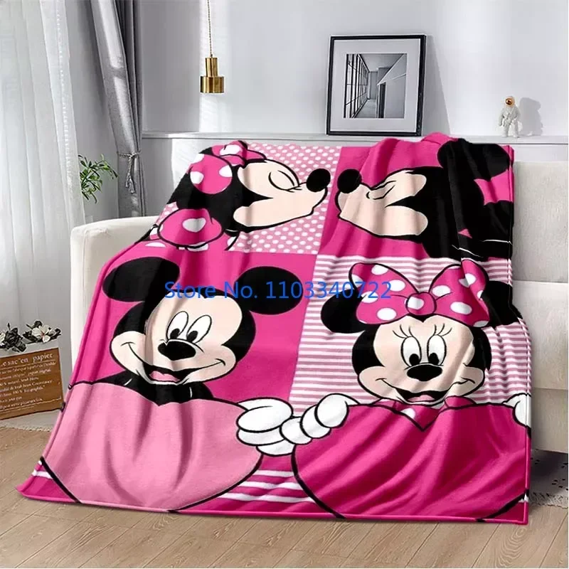 

Mickey Minnie Soft Plush Blanket Flannel Kids Blanket Throw for Bed Sofa Nap Blankets 150x200cm Boy Girl Festival Gift