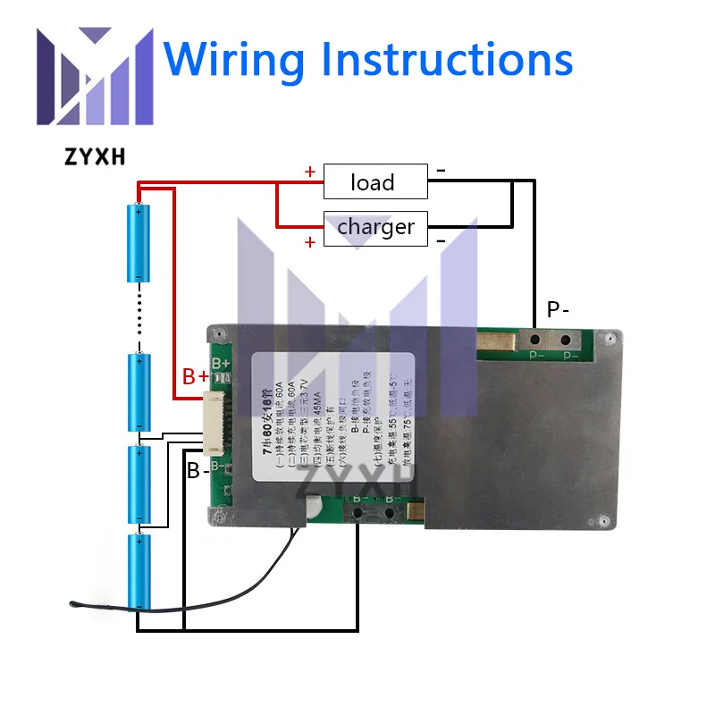 BMS 6S 7S 24V 40A 50A 60A Same Port Ternary Li-ion Lithium Battery Protection Board with Balance for E-bike Charging
BMS 6S 7S 24V 40A 50A 60A Same Port Ternary Li-ion Lithium Battery Protection Board with Balance for E-bike Charging