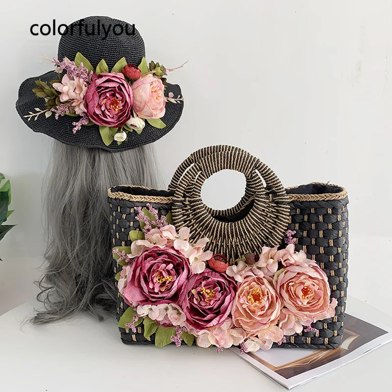 2021 Summer Hand-Woven Rattan HandBag Flowers Larger Capacity Handmade Straw Tote Bags Luxury Ring Handle Beach Bag with Sun Hat
2021 Summer Hand-Woven Rattan HandBag Flowers Larger Capacity Handmade Straw Tote Bags Luxury Ring Handle Beach Bag with Sun Hat