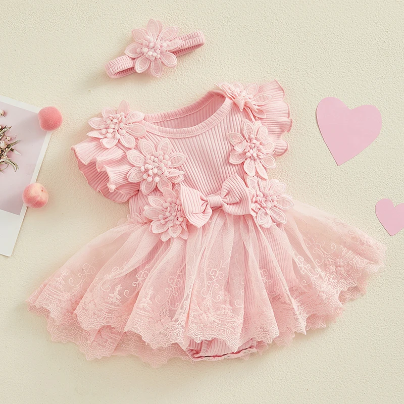 Sweet Newborn Baby Girls Romper Outfits Mesh Lace Patchwork Ruffle Romper Jumpsuits Dress Headband Cute Fashion Summer Clothes
Sweet Newborn Baby Girls Romper Outfits Mesh Lace Patchwork Ruffle Romper Jumpsuits Dress Headband Cute Fashion Summer Clothes