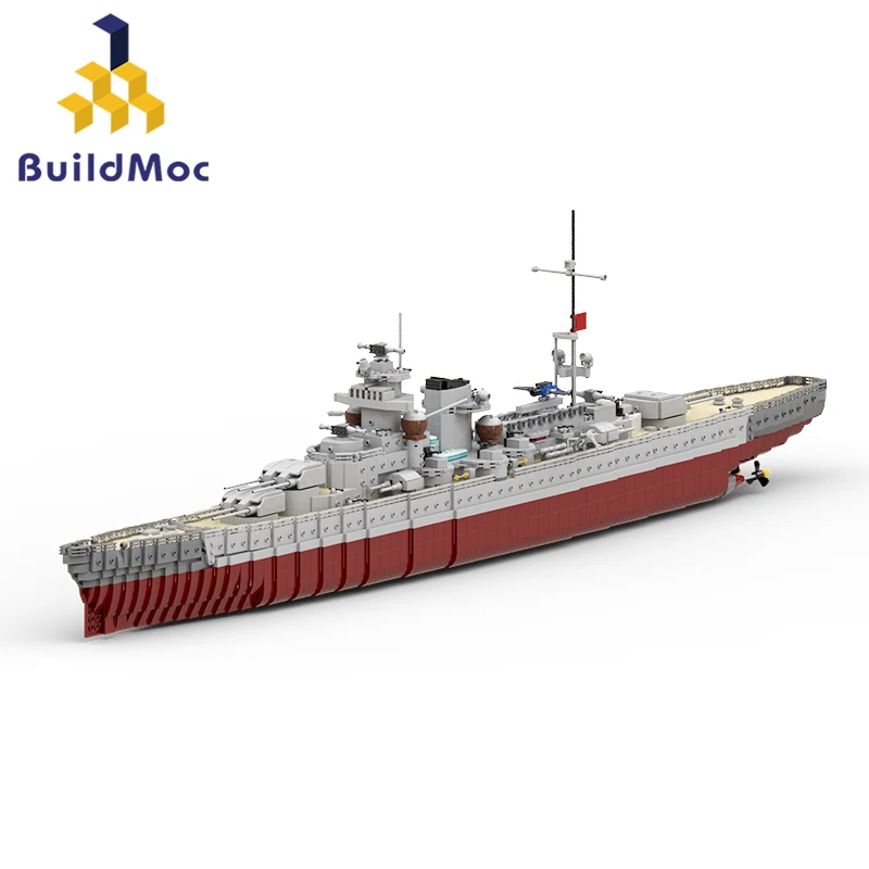 

BuildMoc Germany World War II Bismarck Warship Boat KMS Gneisenau Building Blocks Set Battleship War Ship Bricks Toys Kids Gifts