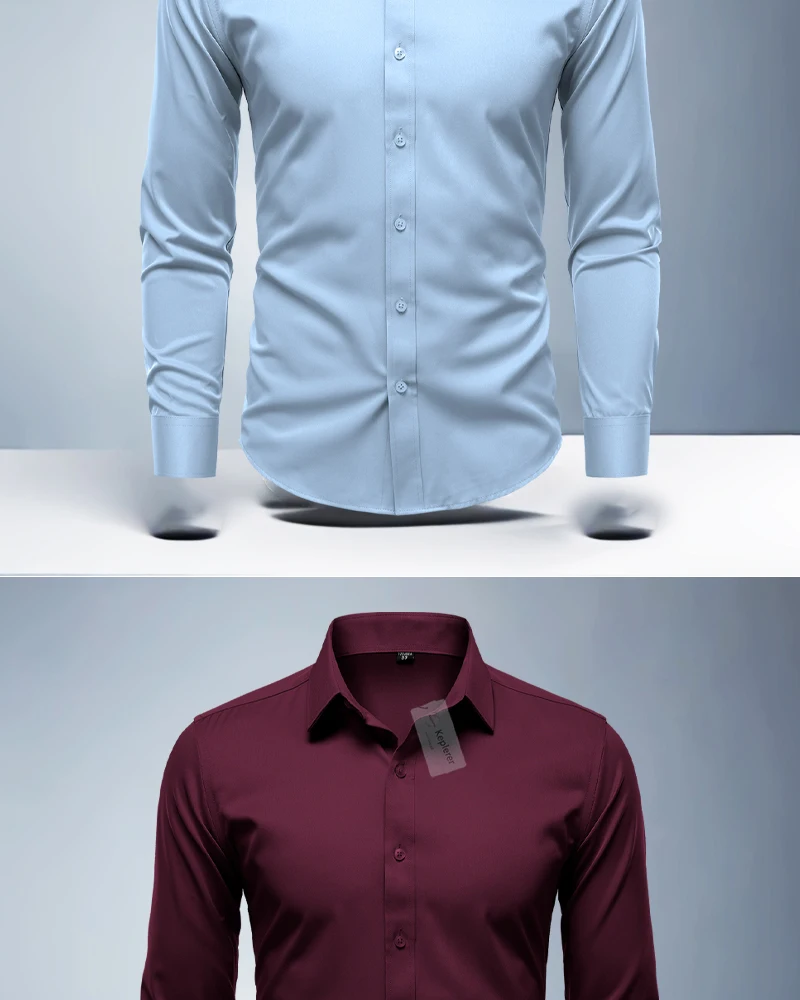 قميص أبيض للرجال بأكمام طويلة، كاجوال بدون حديد، قميص مناسب للربيع/الصيف، ملابس رسمية احترافية قميص أبيض للرجال بأكمام طويلة، كاجوال بدون حديد، قميص مناسب للربيع/الصيف، ملابس رسمية احترافية