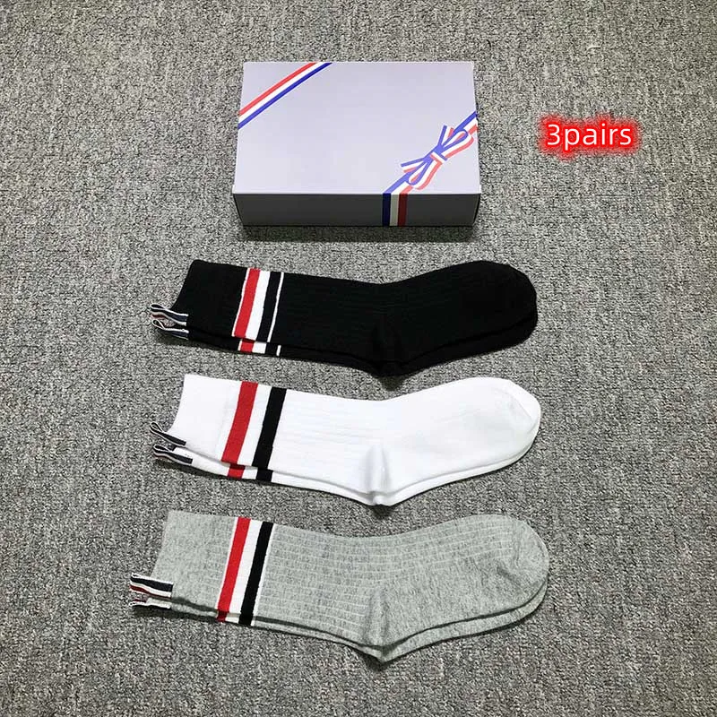 TB THOM Socks Cotton High Quality Classic RWB Striped Crew Socks Luxury Brand Design Fashion Korean Breathable Unisex Socks
TB THOM Socks Cotton High Quality Classic RWB Striped Crew Socks Luxury Brand Design Fashion Korean Breathable Unisex Socks