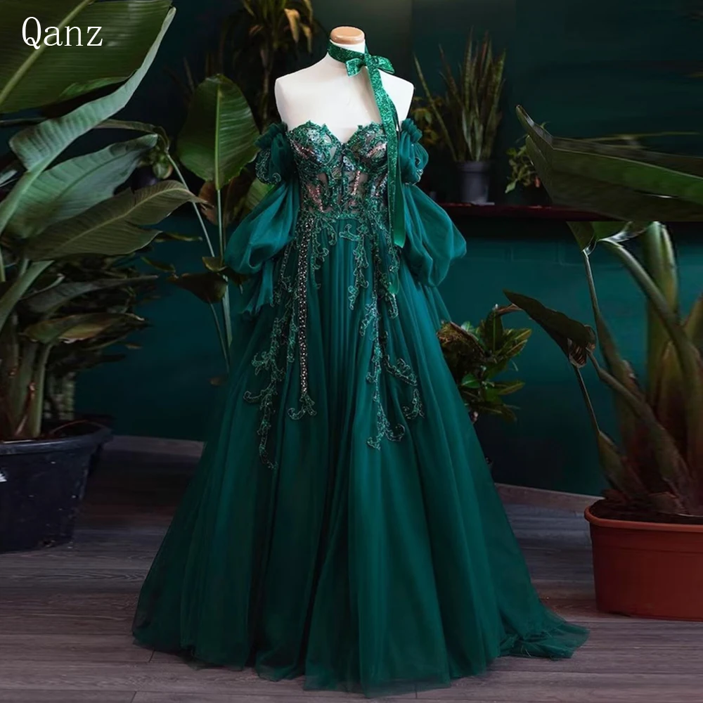 Qanz Lace Applique Prom Dresses Sweetheart Tulle Long Celebrity Graduation Evening Gowns Pearls Sequins Special Occasion Dresses
Qanz Lace Applique Prom Dresses Sweetheart Tulle Long Celebrity Graduation Evening Gowns Pearls Sequins Special Occasion Dresses