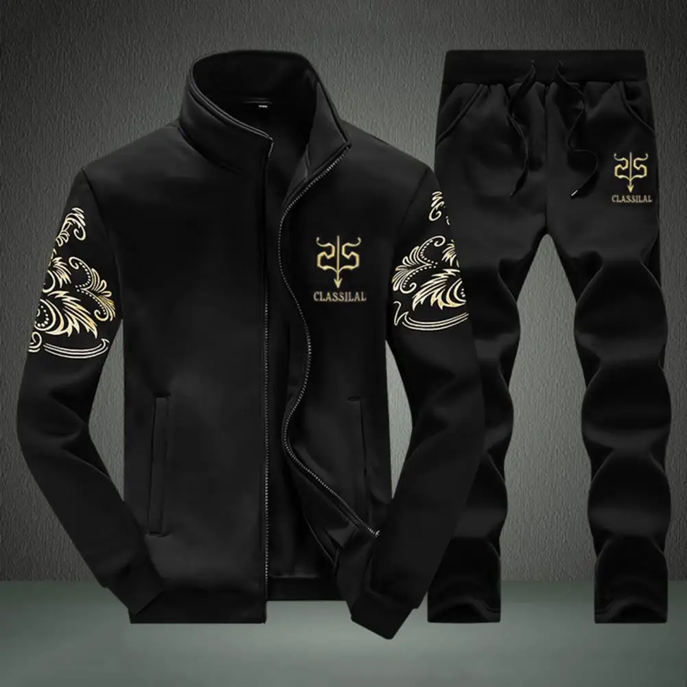 Men Sports Suit Men's Autumn Winter Sports Suit with Stand Collar Zipper Cardigan Drawstring Trousers Stylish Track Jacket Pants
Men Sports Suit Men's Autumn Winter Sports Suit with Stand Collar Zipper Cardigan Drawstring Trousers Stylish Track Jacket Pants