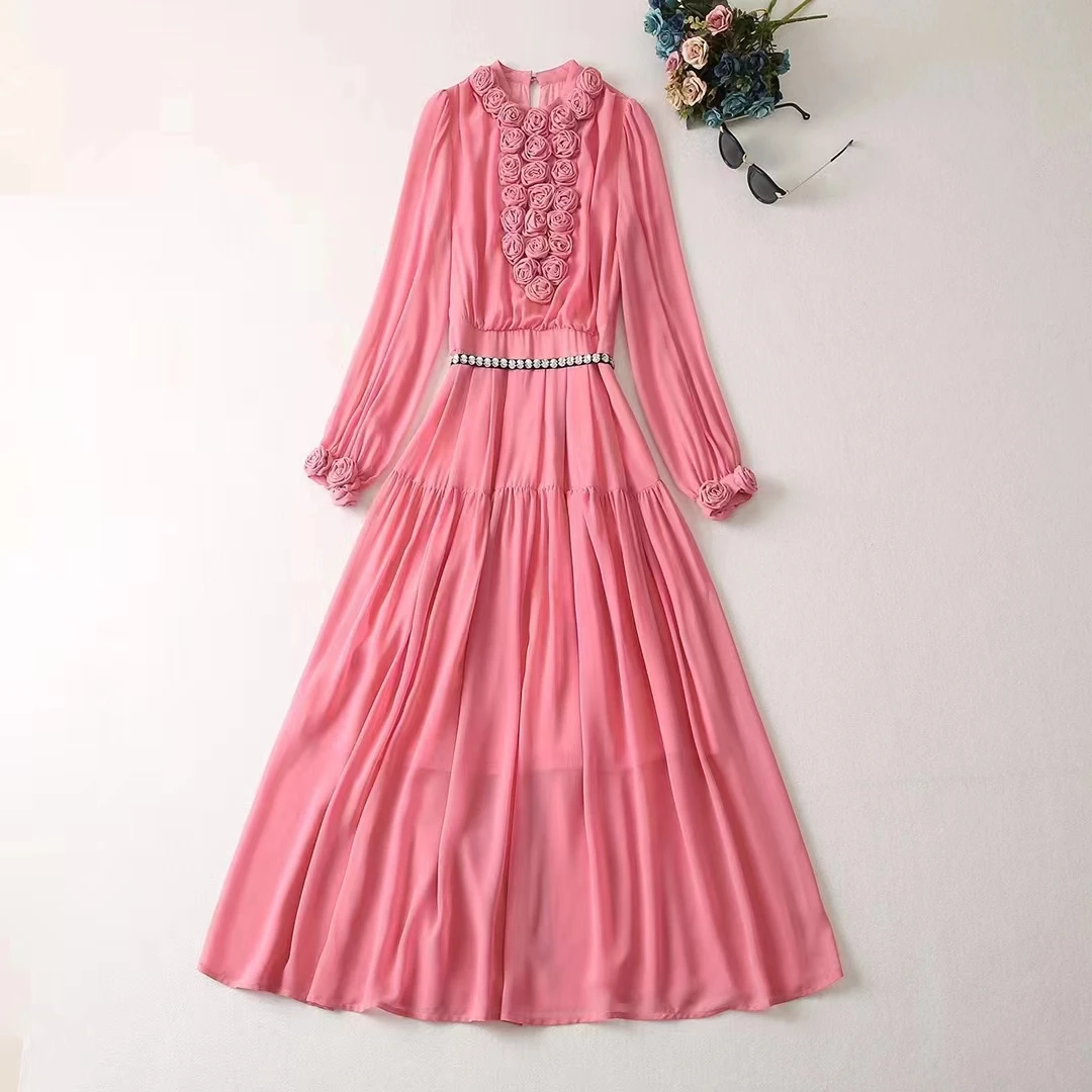 European and American women's wear 2023 winter new Long Sleeved flower Disc Floral Nail pink Fashion Dress XXL
European and American women's wear 2023 winter new Long Sleeved flower Disc Floral Nail pink Fashion Dress XXL