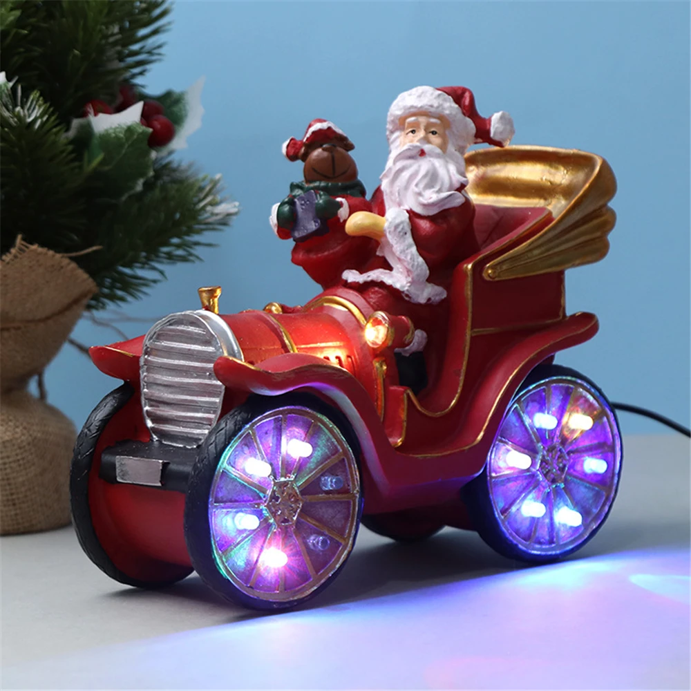 Christmas Gift Light Music Santa Claus Drives a Car LED Colored Lights Creative Decorations Home Decor Resin Ornament USB Power
Christmas Gift Light Music Santa Claus Drives a Car LED Colored Lights Creative Decorations Home Decor Resin Ornament USB Power