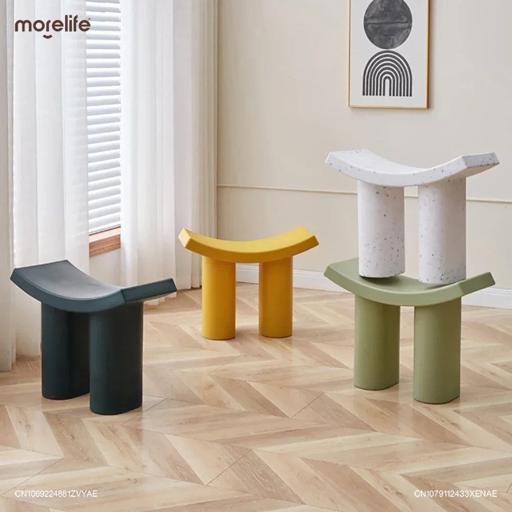 

Nordic Plastic Sofa Long Stool Simple Home Living Room Shoe Stools Hot Style Small Flying Elephant Pedal Space Saving Furniture