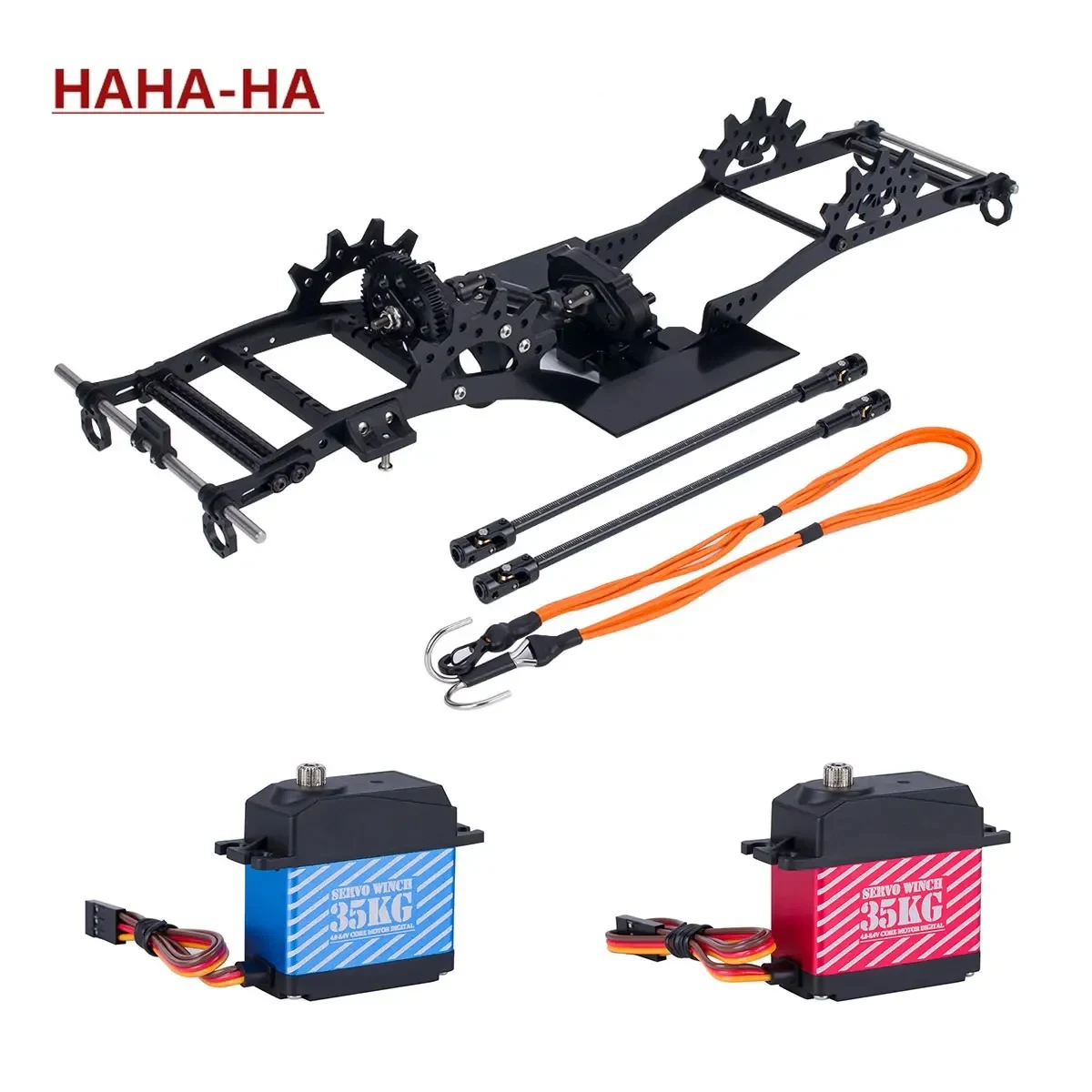 

Aluminum LCG Chassis Kit Frame Servo Rescue Crane Arm Stainless Steel Cut to Length Driveshaft for 1/10 RC Rigs Crawler SCX10 II