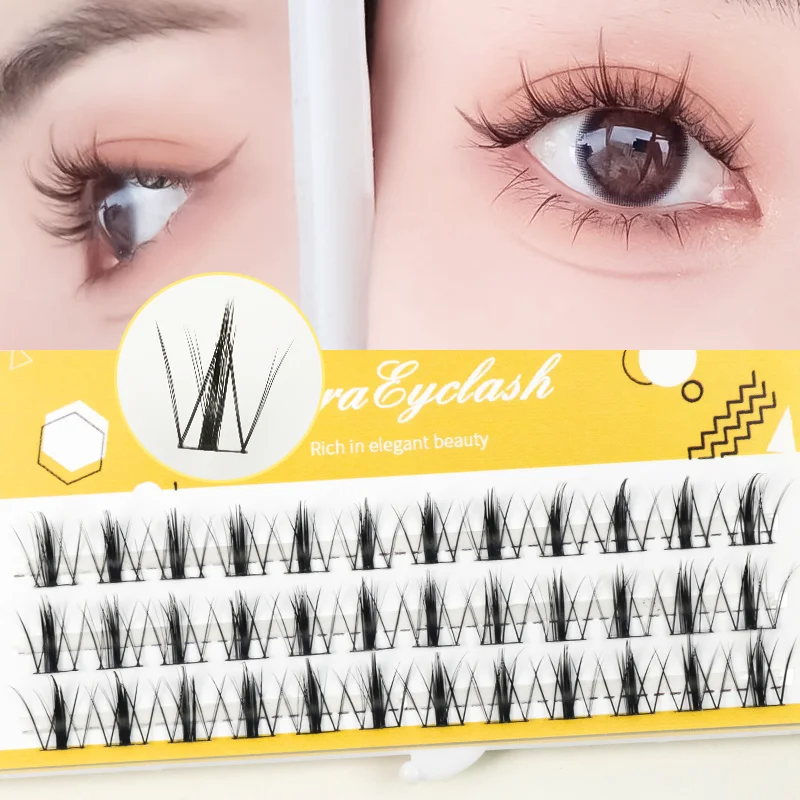 

3D Fluffy Single Cluster False Lashes Premade Volume Fans Individual Eyelash Segmented Natural Fake Lashes For Eye Extension New