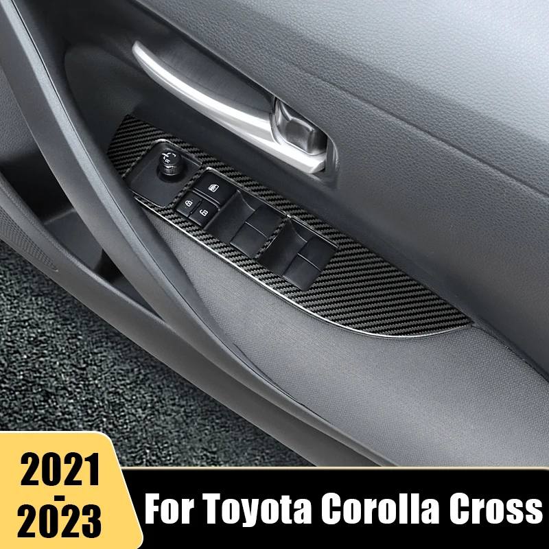 

For Toyota Corolla Cross XG10 2021 2022 2023 Hybrid Stainless Steel Car Window Glass Lifter Switch Cover Door Armrest Panel Trim