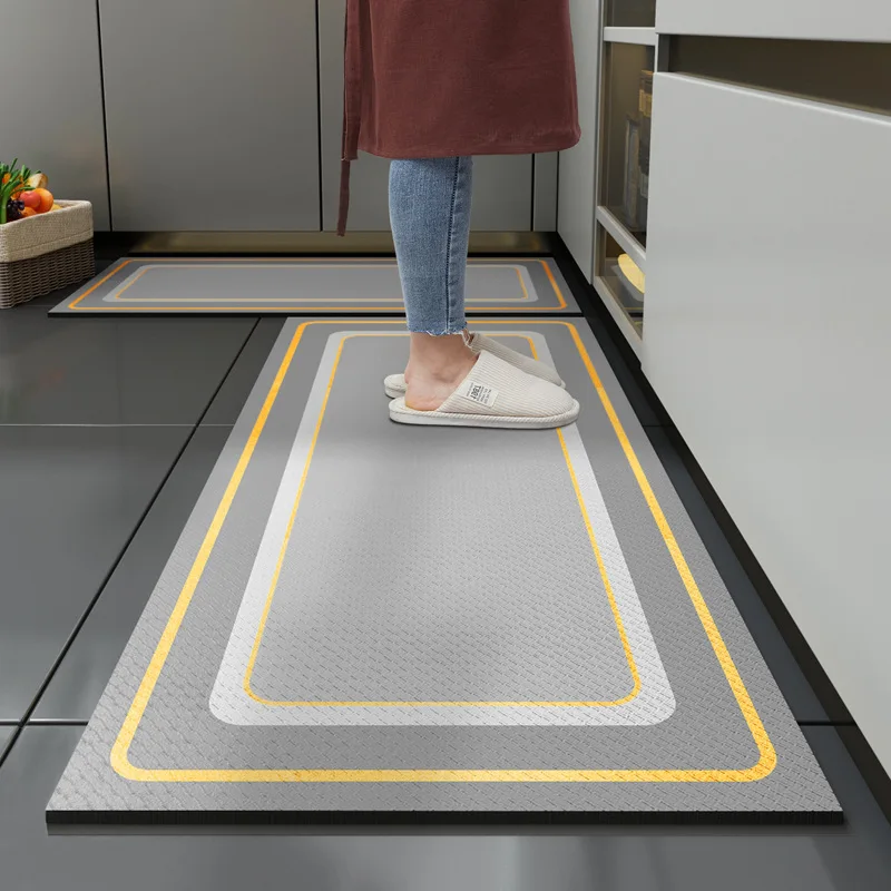 

Home Kitchen Floor Mat Skid Resistant Waterproof Dirt Resistant Thick Doormat Bedroom Living Room Long Area Rug Soft Carpet