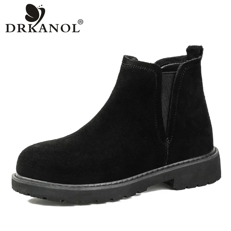 DRKANOL Autumn Winter Warm Ankle Boots For Women British Style Cow Suede Elastic Band Slip On Flat Heel Casual Plush Short Boots
DRKANOL Autumn Winter Warm Ankle Boots For Women British Style Cow Suede Elastic Band Slip On Flat Heel Casual Plush Short Boots