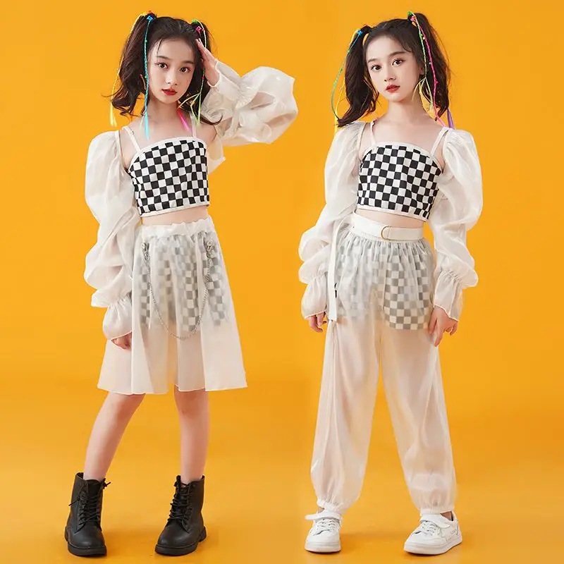 

Новое поступление, Детский костюм для джазовых танцев, костюм для выступлений в Корейском стиле для девочек, модный костюм для уличных танцев в стиле хип-хоп