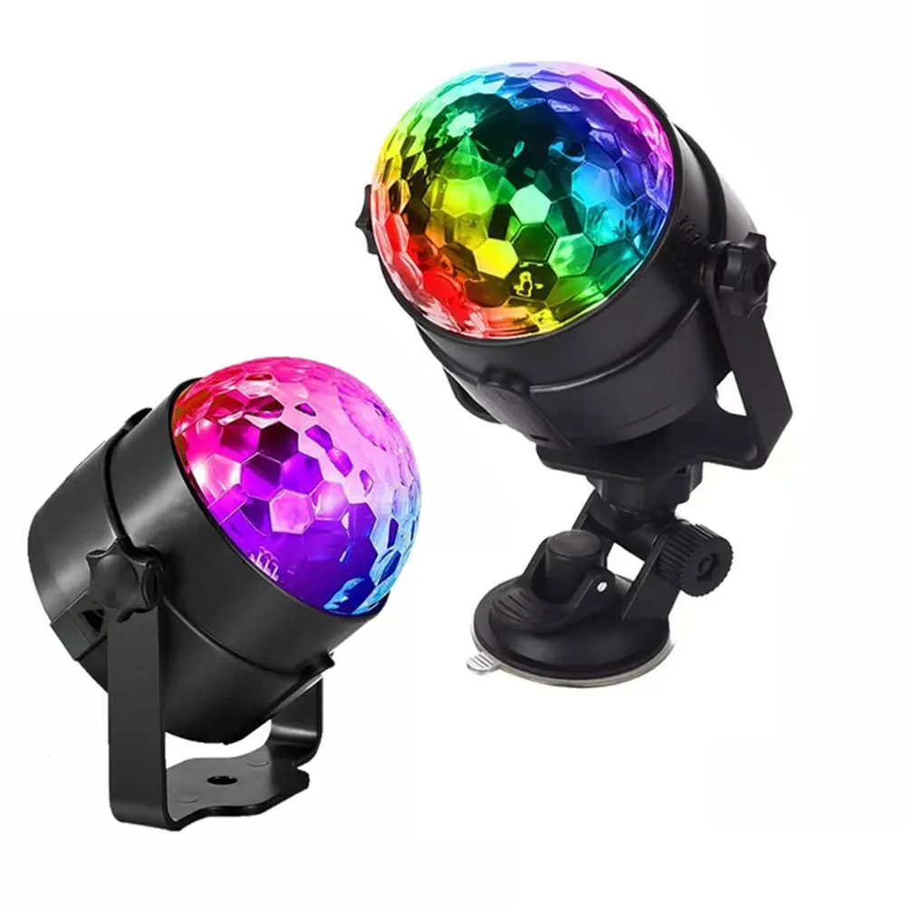 

RGB Disco Ball Party Lights DJ Disco Light LED Projector Strobe Lamp Birthday Party Car Club Bar Karaoke Xmas Sound Activated