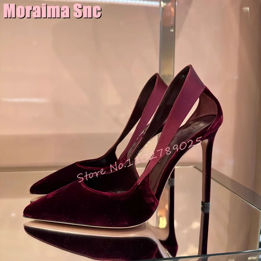 Burgundy Velvet Pointed Toe Shallow Pumps Stiletto High Heels Hollow Solid Sexy Elegant Women Dress Shoes Banquet Slip On 2023
Burgundy Velvet Pointed Toe Shallow Pumps Stiletto High Heels Hollow Solid Sexy Elegant Women Dress Shoes Banquet Slip On 2023