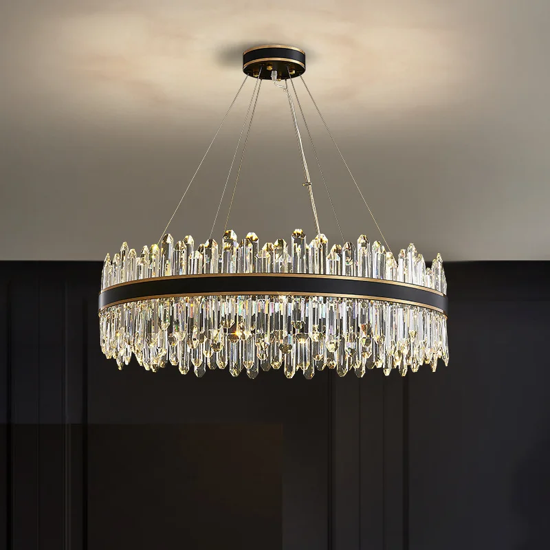 Living Room Luxury Modern Crystal Lamp Chandelier Round/Oval Crystal Lamp New Black LED Home Decoration Lamps
Living Room Luxury Modern Crystal Lamp Chandelier Round/Oval Crystal Lamp New Black LED Home Decoration Lamps
