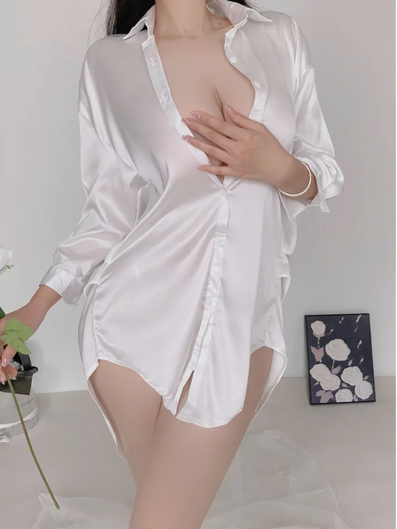 

Pure Desire Style Sexy For Women Spring/Summer Mature New New Sexy Shirts For Women Instagram Style Boyfriend Style Dress H4EL