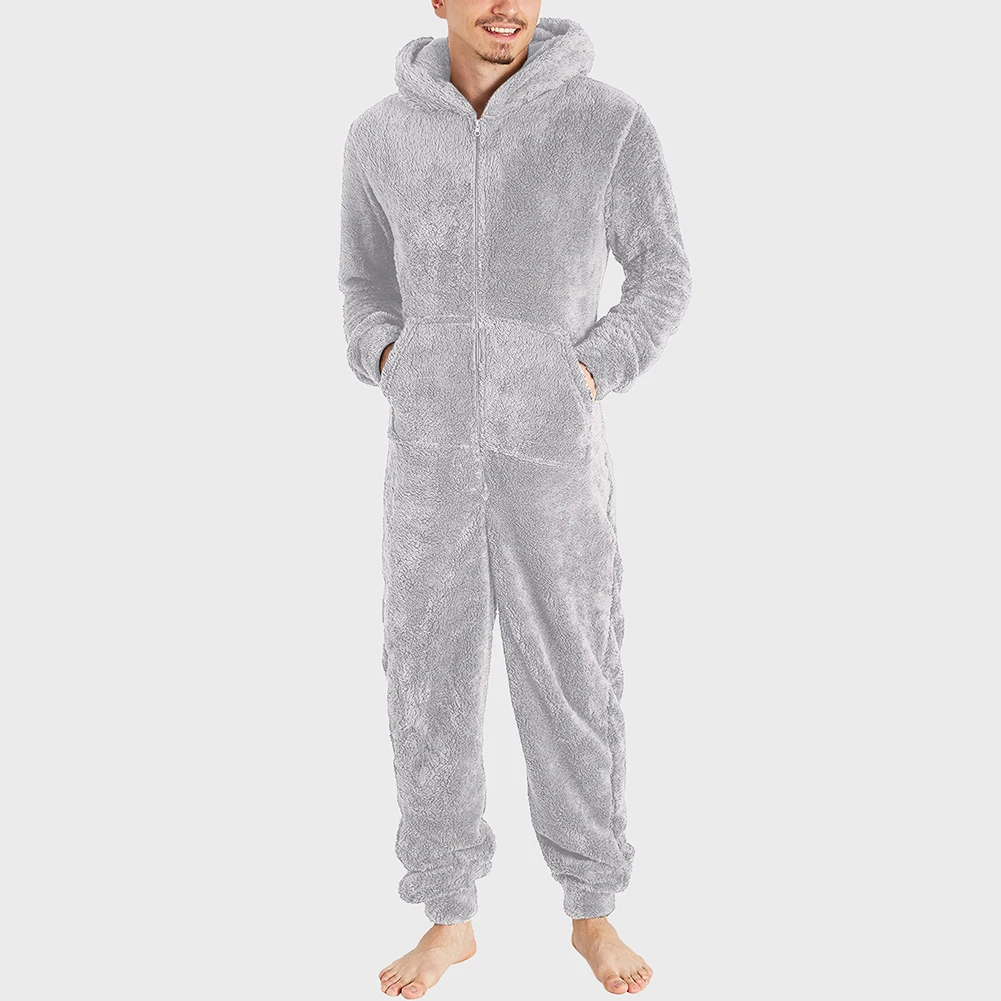 Men's Soft Warm Fleece LoungeWear Hooded Jumpsuit Pyjamas 1Onesie Lounge Wear Solid Color Thermal Suit Grey
Men's Soft Warm Fleece LoungeWear Hooded Jumpsuit Pyjamas 1Onesie Lounge Wear Solid Color Thermal Suit Grey