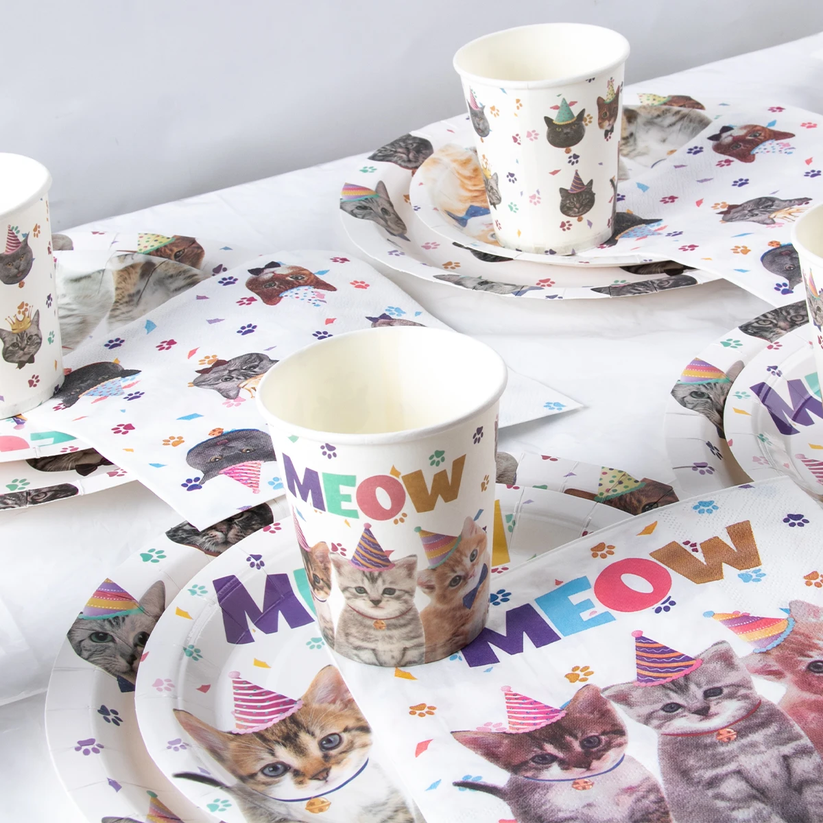 Pet Cat Theme Party Decoration Paper Banner Plate Cup Cake Topper Disposable Tableware Set Pet Cat Happy Birthday Party Supplies
Pet Cat Theme Party Decoration Paper Banner Plate Cup Cake Topper Disposable Tableware Set Pet Cat Happy Birthday Party Supplies