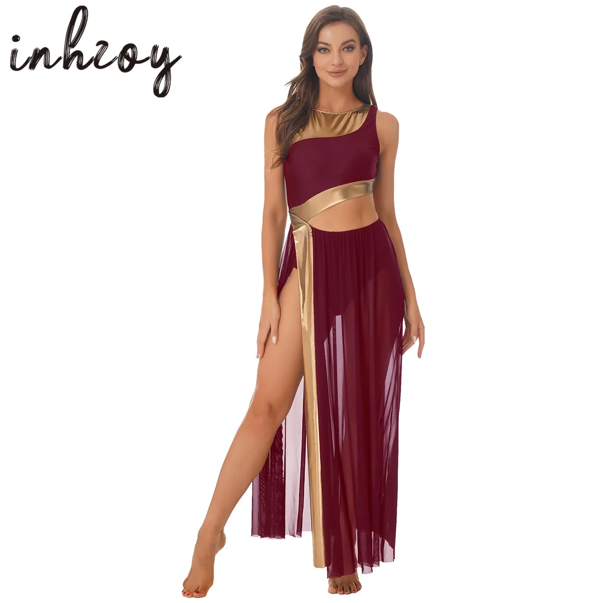 Women Sleeveless Ballet Dress Color Block Side Split Mesh Skirt Dancewear for Gymnastic Leotard Contemporary Lyrical Dance Dress
Women Sleeveless Ballet Dress Color Block Side Split Mesh Skirt Dancewear for Gymnastic Leotard Contemporary Lyrical Dance Dress