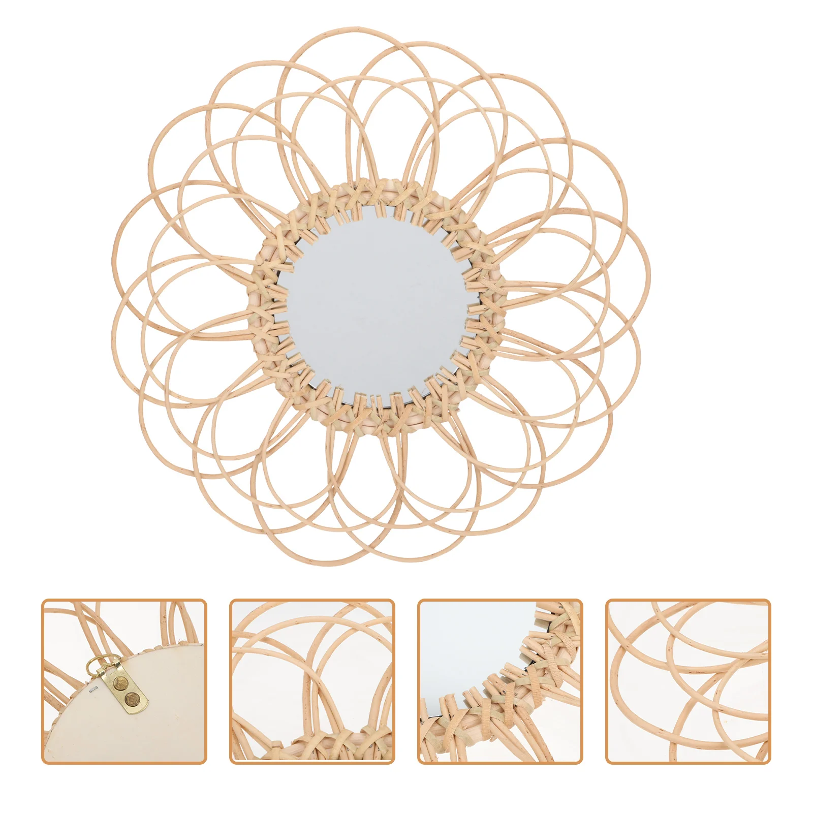 Home Decor Wall Hanging Mirror Rattan Woven Makeup Gift Household Supply Decorative Unique
Home Decor Wall Hanging Mirror Rattan Woven Makeup Gift Household Supply Decorative Unique