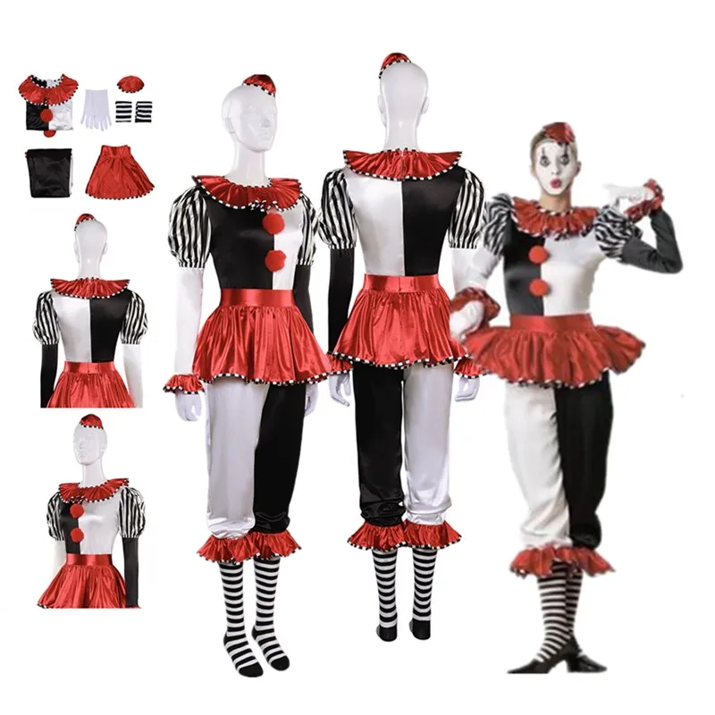 Adult Women Clown Cosplay Costume Top Skirt Hat Pants Outfits Halloween Carnival Party Disguise Roleplay Suit
Adult Women Clown Cosplay Costume Top Skirt Hat Pants Outfits Halloween Carnival Party Disguise Roleplay Suit