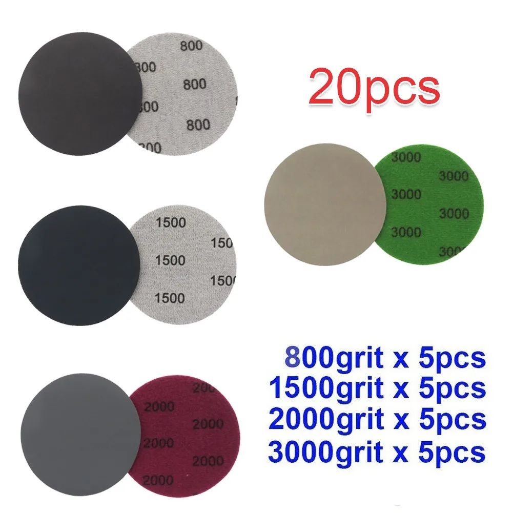20pcs 3 Inch Hook&Loop Wet/Dry Sanding Discs 800 1500 2000 3000 Grit Sandpaper For Polishing Wheel Cleaning Tools
20pcs 3 Inch Hook&Loop Wet/Dry Sanding Discs 800 1500 2000 3000 Grit Sandpaper For Polishing Wheel Cleaning Tools
