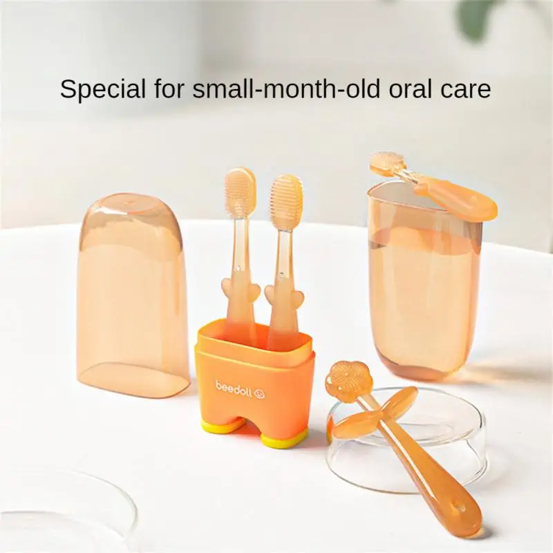 

Teeth Cleaning Toothbrush Gingival Massage Safe And Soft Easy To Grip Tongue Clean Promoting Oral Hygiene Children's Toothbrush