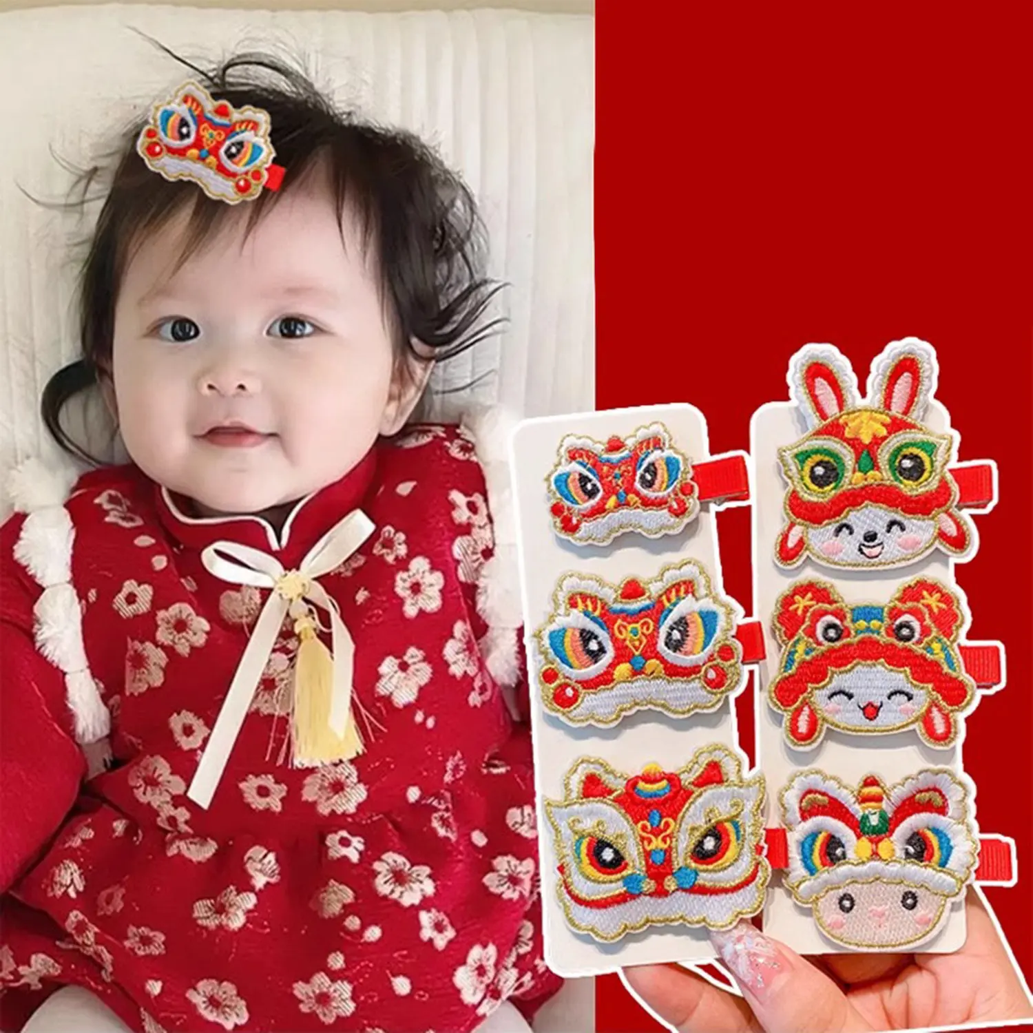 1PC Chinese Style Embroidery Hair Clip Girls Kids Cute Cartoon Lion Rabbit New Year Hairpin Lucky Hair Accessories For Women
1PC Chinese Style Embroidery Hair Clip Girls Kids Cute Cartoon Lion Rabbit New Year Hairpin Lucky Hair Accessories For Women