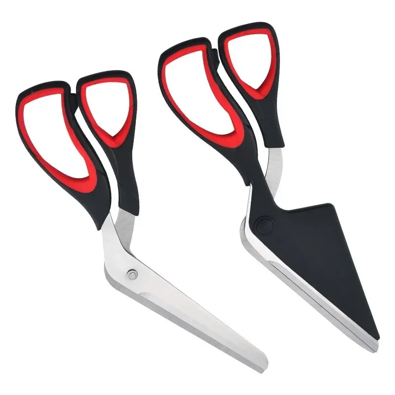 

Multifunctional Pizza Scissors Stainless Steel Blade Detachable Cutting Tools Grip Black&Red for Restaurant Kitchen