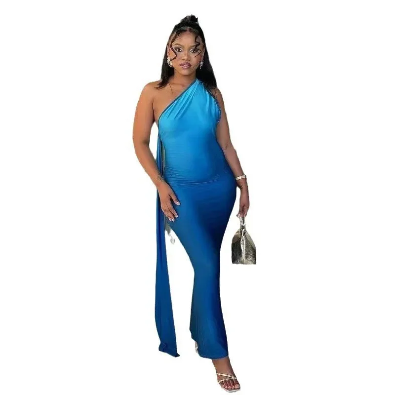 2024 Hot Style Summer Sleeveless Women Party Dresses Sloping Shoulder Gradient Color Sexy Slim Backless Sleeveless Holiday Dress
2024 Hot Style Summer Sleeveless Women Party Dresses Sloping Shoulder Gradient Color Sexy Slim Backless Sleeveless Holiday Dress