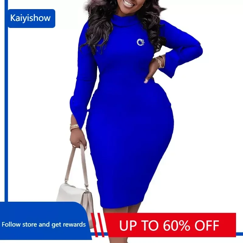 Autumn Fashion Solid Color Dress African Women Sexy Round Neck Long Sleeve High Waist Wrapped Hip Dress Elegant Commuter Dress
Autumn Fashion Solid Color Dress African Women Sexy Round Neck Long Sleeve High Waist Wrapped Hip Dress Elegant Commuter Dress