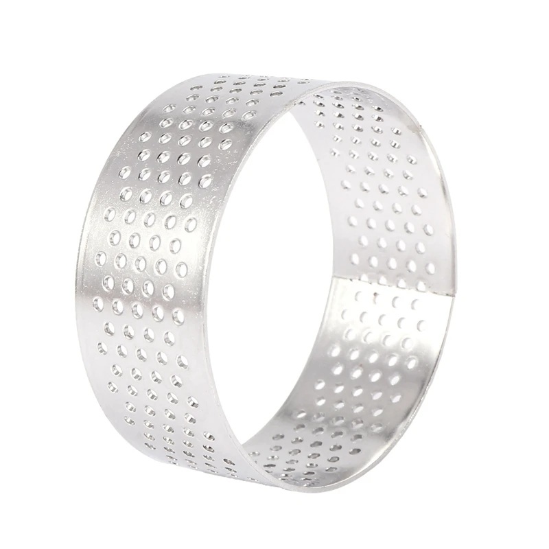 

50 Pack 5Cm Stainless Steel Tart Ring, Heat-Resistant Perforated Cake Mousse Ring, Round Ring Baking Doughnut Tools