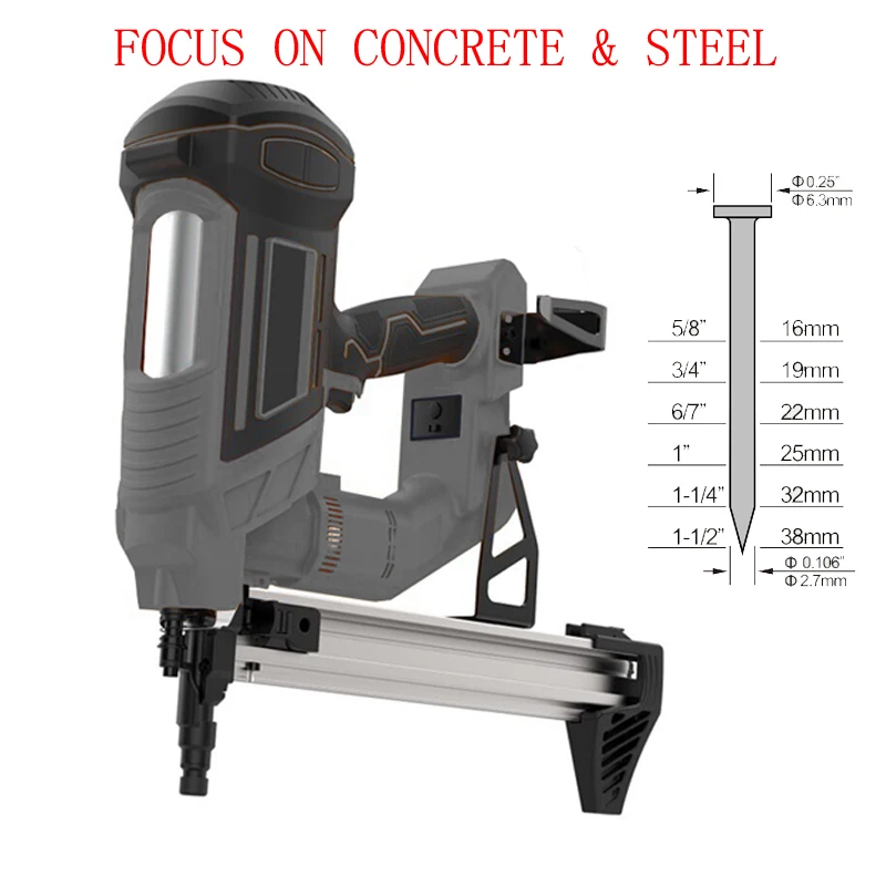 Air Insert 18V Concrete Nail Gun Steel Nail Gun Steel Pins Gun For Frame Trunking Tube Concrete Match Makita Battery (BODY ONLY)
Air Insert 18V Concrete Nail Gun Steel Nail Gun Steel Pins Gun For Frame Trunking Tube Concrete Match Makita Battery (BODY ONLY)