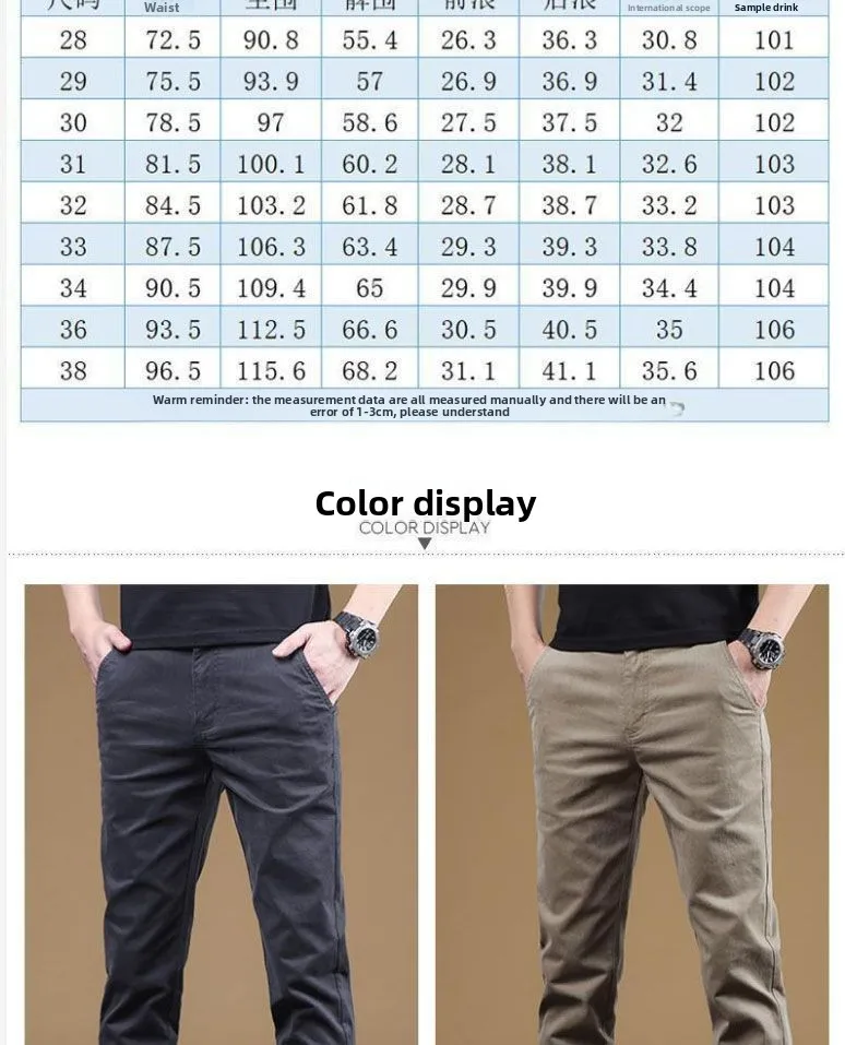 2025 Summer Thin Cotton Men's Casual Pants Trendy Versatile Elastic Light Business Trousers Work Formal Slim Straight Pants 36 Sa9a702d2c7bb44aab5aa0243cacbfab1c