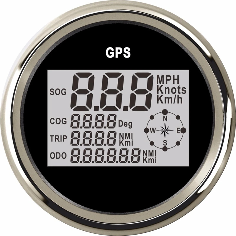 

85Mm Digital Speedometer Gauge Boat 0-999 Knots Mph Km/H Adjustable Gps Speed Gauge Fit Boat Motorcycle Car