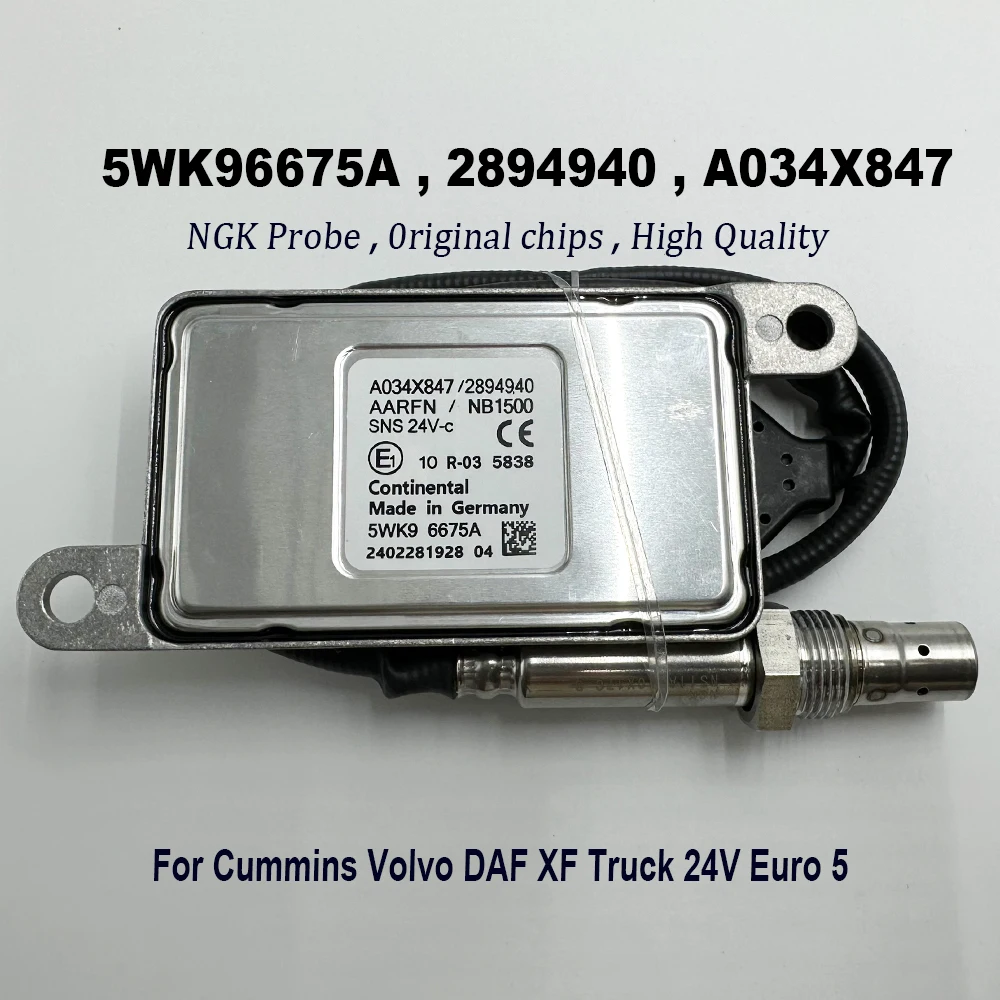 

NEW 5WK96675A 2894940 A034X847 High Quality Chip For NGK Probe NOX Nitrox Oxygen Sensor For C-ummins Volvo DAF XF Truck 24V Euro