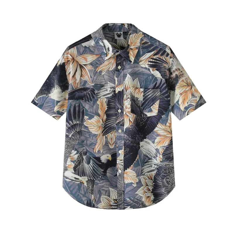 European and American men's wear summer 2022 new Short-sleeve lapel single-breasted vintage eagle print Fashion shirt
European and American men's wear summer 2022 new Short-sleeve lapel single-breasted vintage eagle print Fashion shirt