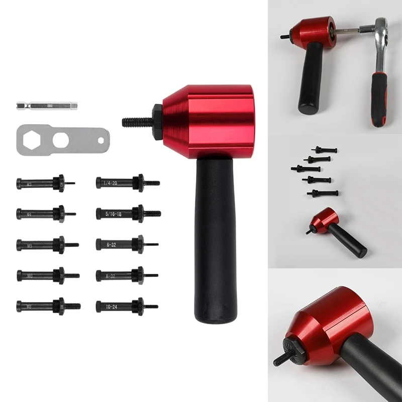 

Rivet Nut Converter Insert Nut Riveting Tool Cordless Rivet Nut Adapter Kit For Electric Drill/Hand Wrench Durable