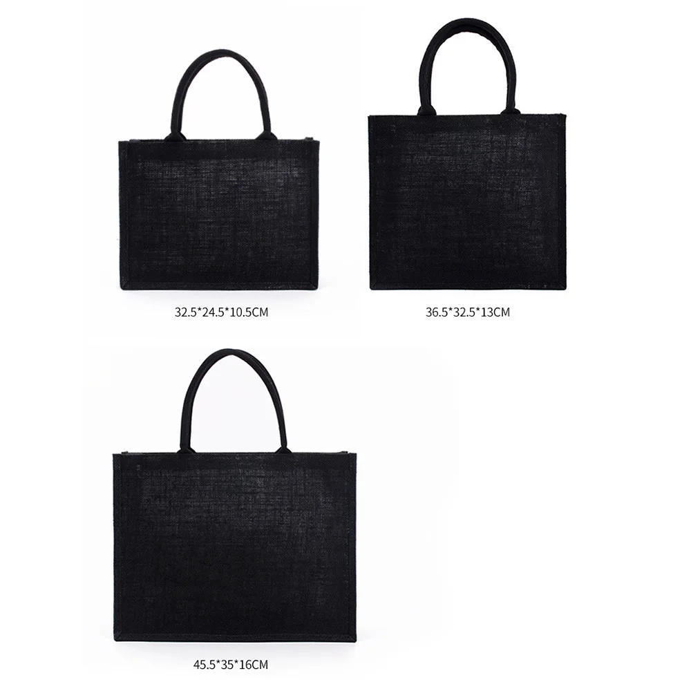 High Quality Black Burlap Tote Bag 3 Sa9ae9f8336994f168ca1a4be7c892c29L
