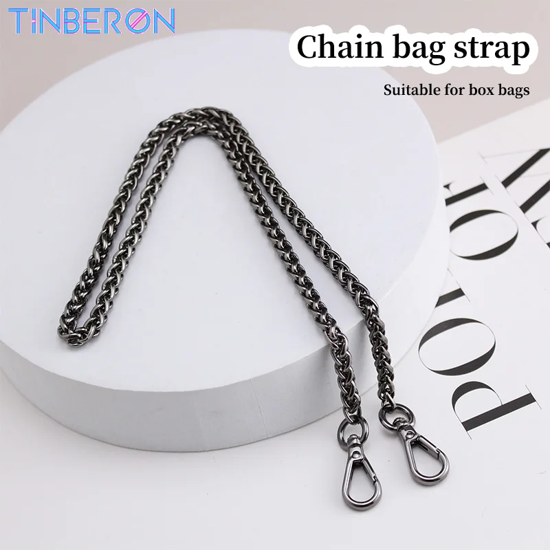 

TINBERON Chain Bag Strap Metal Decoration Chains Underarm Crossbody Shoulder Straps Replacement Gun Black Bag Chain Accessories