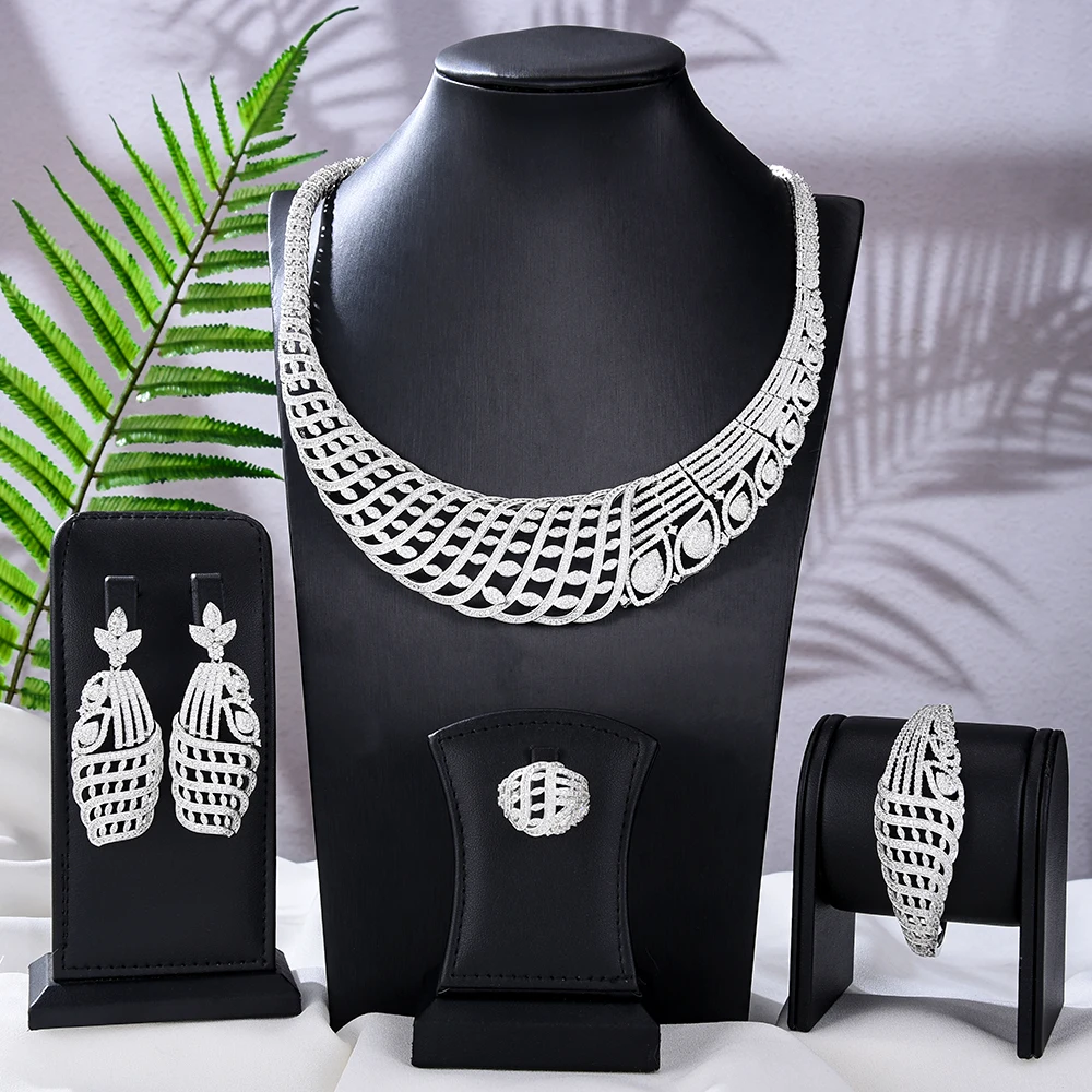 Jimbora Luxury Trend Gorgeous Necklace Earrings Bangle Ring Set African Jewelry Sets For Women Wedding Jewelry Trendy HOT New
Jimbora Luxury Trend Gorgeous Necklace Earrings Bangle Ring Set African Jewelry Sets For Women Wedding Jewelry Trendy HOT New