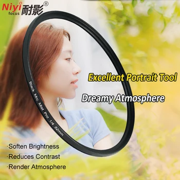 카메라 필터 블랙 미스트 확산 1/4 1/8 렌즈 필터 특수 효과 꿈꾸는 분위기 초상화 도구 37mm 52mm 58mm 62mm 67mm